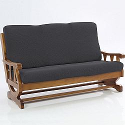 Nueva Textura decoDoma napínací potahy na sedací soupravu multielastický CARLA šedé na sedačku - dvojkřeslo s dřevěnými rukojeťmi 140 - 170 cm
