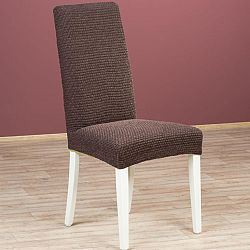 Nueva Textura Luxusní decoDoma napínací potah multielastický ZAFIRO čokoládové židle s opěradlem 2 ks 40 x 40 x 60 cm