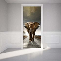 Adhezivní samolepka na dveře Fanastick Elephant