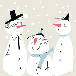 Balení 10 papírových ubrousků s vánočním motivem PPD Smiling Snowmen