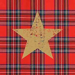 Balení 10 papírových ubrousků s vánočním motivem PPD Tartan Star Red