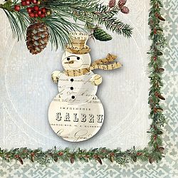 Balení 10 papírových ubrousků s vánočním motivem PPD Winter Lodge Snowman