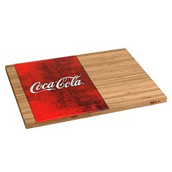 Bambusové prkénko s červenou skleněnou částí Wenko Coca-Cola World