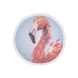 Barevná plážová osuška z bavlny Flamingo, ⌀ 150 cm