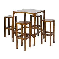 Barový stolek se 4 židlemi ze dřeva mindi Santiago Pons Fabio