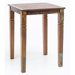 Barový stůl z recyklovaného mangového dřeva Skyport DELHI, 80 x 80 cm