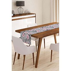 Běhoun na stůl z mikrovlákna Minimalist Cushion Covers Grey Roses, 45 x 145 cm