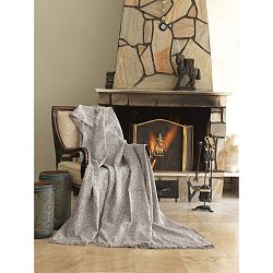 Béžová bavlněná deka Mismo Linen, 170 x 220 cm