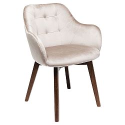 Béžová židle s nohami z bukového dřeva Kare Design