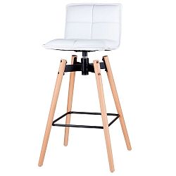 Bílá barová židle s nohama z bukového dřeva sømcasa Janie