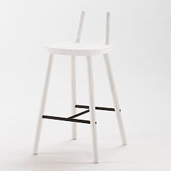 Bílá  barová židle z masivu EMKO Naïve