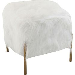 Bílá čtvercová stolička Kare Design Fur