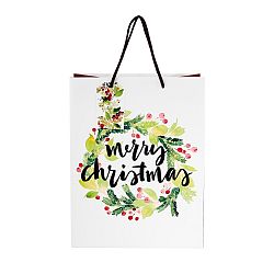 Bílá dárková taška Butlers merry christmas, výška 13,5 cm