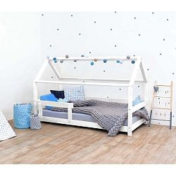 Bílá dětská postel s bočnicemi ze smrkového dřeva Benlemi Tery, 80 x 200 cm
