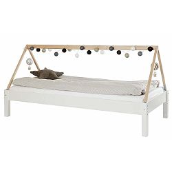 Bílá dětská postel s rámem pro stříšku z bukového dřeva Manis-h Ydun, 90 x 200 cm