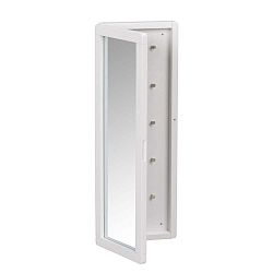 Bílá dubová zrcadlová skříňka na klíče Rowico Gorgona