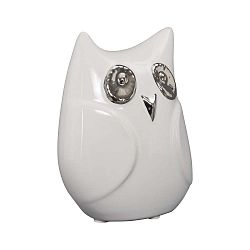 Bílá keramická dekorativní soška Mauro Ferretti Gufo Funny Owl, výška 13 cm