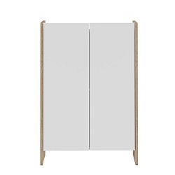 Bílá koupelnová skříňka s hnědým korpusem TemaHome Biarritz, výška 89,5 cm