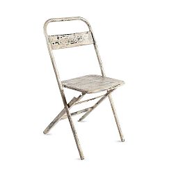 Bílá kovová skládací židle s patinou RGE Mash