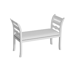Bílá polstrovaná lavice