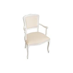 Bílá polstrovaná židle s područkami Cecilia