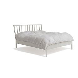 Bílá ručně vyráběná postel z masivního březového dřeva Kiteen Melodia, 160 x 200 cm 