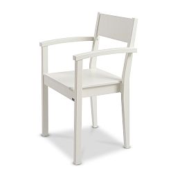 Bílá ručně vyráběná židle z masivního březového dřeva s područkami Kiteen Joki