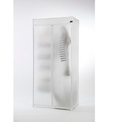 Bílá šatní textilní skříň Compactor Milky, výška 160 cm