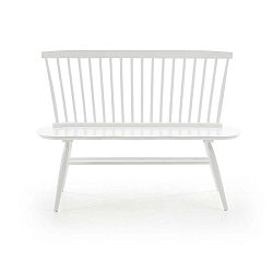Bílá sedací lavice z kaučukového dřeva La Forma Slover, 120 x 53 cm