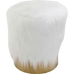 Bílá stolička se syntetickou kožešinou Kare Design Cherry, ∅ 35 cm