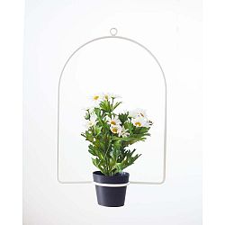 Bílá závěsná dekorace s květináčem Surdic Arc, 30 x 35 cm