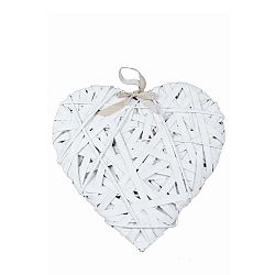 Bílá závěsná dekorace ve tvaru srdce Ego Dekor, délka 41 cm