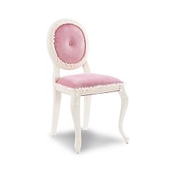 Bílá židle s růžovým polstrováním Dream Chair Pink