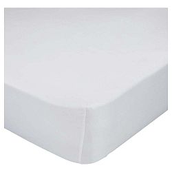 Bílé bavlněné elastické prostěradlo Happy Friday Basic, 60 x 120 cm