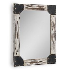 Bílé nástěnné zrcadlo Geese Washed, 57 x 70 cm