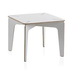 Bílý dětský stůl z překližky Geese, 60 x 60 cm