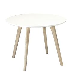 Bílý dřevěný konferenční stolek Knuds Life, Ø 60 cm