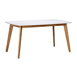 Bílý dubový jídelní stůl s přírodními nohami Folke Griffin, délka 150 cm
