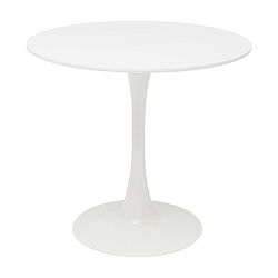 Bílý jídelní stůl s dřevěnou deskou Kare Design Schickeria, ⌀ 80 cm