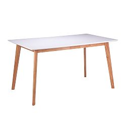 Bílý jídelní stůl s nohami ze dřeva kaučukovníku sømcasa Marie, 140 x 80 cm