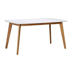 Bílý jídelní stůl s přírodními nohami Rowico Griffin, délka 150 cm
