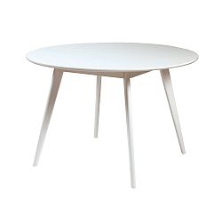 Bílý jídelní stůl z březového dřeva Folke Yumi, ∅ 115 cm