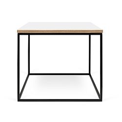 Bílý konferenční stolek s černými nohami TemaHome Gleam, 50 cm
