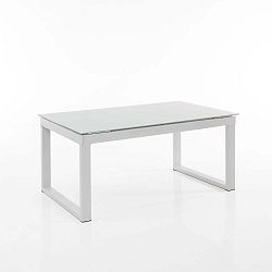Bílý kovový rozkládací jídelní stůl Oreste Luchetta Clever, 160 x 90 cm