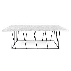 Bílý mramorový konferenční stolek s černými nohami TemaHome Helix, 120 cm