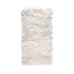 Bílý obdélníkový koberec z ovčí vlny Royal Dream Zealand, 140 x 70 cm