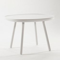 Bílý odkládací stolek z masivu EMKO Naïve Large