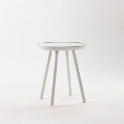 Bílý odkládací stolek z masivu EMKO Naïve Small