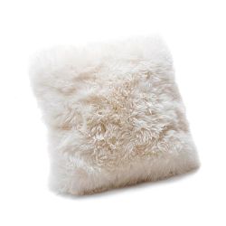 Bílý polštář z ovčí kožešiny Royal Dream Sheepskin, 45 x 45 cm