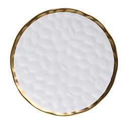 Bílý porcelánový talíř InArt Goldie, ⌀ 30,5 cm